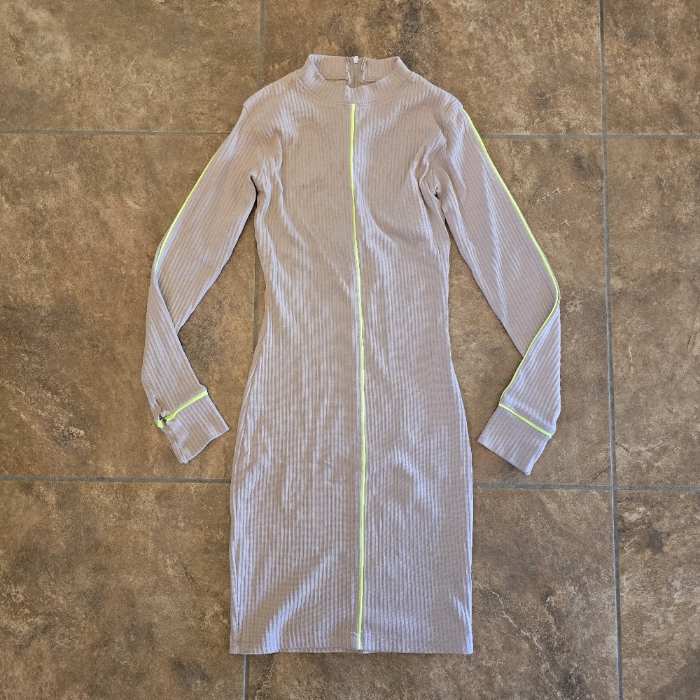 Nude Neon Lined Long Sleeve Midi